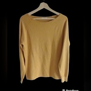 Vila Milano Women's‎ Ryon Bland Sweater Mustard Yellow Long Sleeves Size L Soft